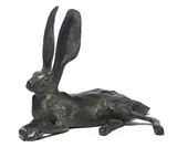 Mark Rossi, Black Tailed Jackrabbit #1, bronze with green patina