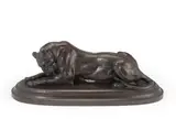 James Lippitt Clark, Resting panther, 1956, bronze with dark red brown patina