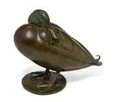 Geoffrey Dashwood, Rabbit; Mallard (A group of two), 1989, Rabbit bronze with dark brown patina; Mallard bronze with dark brown and green patina