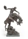 Earle Erik Heikka, Sunfishin', 1937, bronze with brown patina on a green marble base