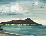 Peter Hurd, Diamond Head, Oahu, circa 1949, watercolor on paper