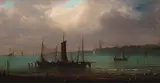 Norton Bush, Fishing boats in a bay, possibly off Mendocino