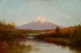 Thomas Hill, Mt. Shasta from Yreka, oil on board