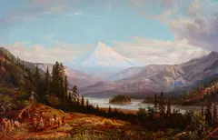 Mt. Hood, Little Sandy River by William Keith, circa 1869, oil on canvas, sold Aug 2017