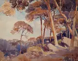 Carl Oscar Borg, Big Sur landscape, 1913, watercolor on paper