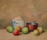 Apples by Maurice Braun, oil on canvas, sold Aug 2017