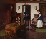 John Hubbard Rich, Girl Sweeping, 1912, oil on canvas