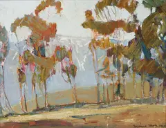 The San Gabriels by Millard Sheets, circa 1926, oil on canvas, sold Aug 2017