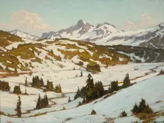 William Wendt, Winter, Mt. Rainier, Paradise Valley, 1913, oil on canvas