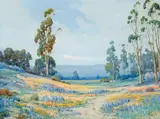Angel Espoy, Wildflowers and Eucalyptus, oil on canvas
