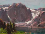 Sierra Lake (believed to be Temple Crag) by Edgar Alwin Payne, oil on board, sold Aug 2017