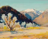 Snow-capped peak by Alfred R. Mitchell, oil on board, sold Aug 2017