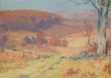The hills above San Diego by Maurice Braun, oil on canvasboard, sold Aug 2017