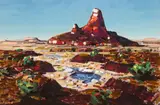 Conrad Buff, Desert scene, late afternoon, oil on board