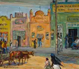 Otto Henry Schneider, Border town, oil on canvas