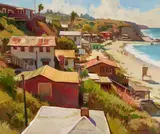 Ray Roberts, Crystal Cove, oil on canvas affixed to board
