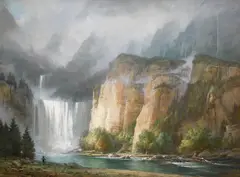 Toward the Source by Robert Maione, 1977, oil on canvas, sold Aug 2017
