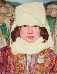 Leon Gaspard, A Girl of the Pamir Mountains, Korzak Girl, 1936, oil on board