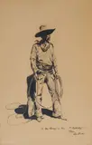 A Western Gentleman by Edward Borein, ink on paper, sold Aug 2017