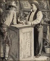 Road-house John by Maynard Dixon, circa 1903-1904, ink, crayon, and whiting on Strathmore drawing board, sold Aug 2017