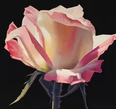 Pink Rose by Ed Mell, 1991, oil on canvas, sold Aug 2017
