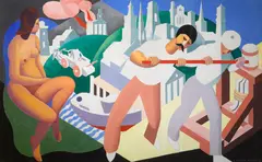 Edwin Ambrose Webster, Volunteer Firemen, Provincetown, Massachusetts, oil on canvas