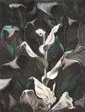 Charles E. Burchfield, Flowers, oil on paper laid down on board