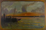 Louis Michel Eilshemius, Off Ship Pier, oil on board
