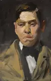 George Bellows, Portrait of Burton Boundey, oil on board
