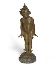Edward Berge, Wild Flower, 1909, bronze with brown patina