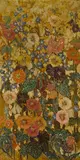 Mary Elizabeth Price, Hollyhocks Panel No. II, oil and gold leaf on board