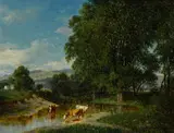 David Johnson, Scene at Conklin, Broome Co., New York, oil on canvas