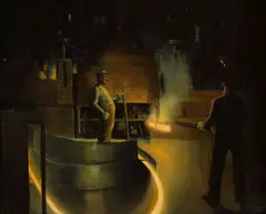 Paul Sample, 'Red Hot Bar on Chain' and 'Worker Holding Curled Metal with Tongs': Two Works, circa 1936