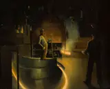 Paul Sample, 'Red Hot Bar on Chain' and 'Worker Holding Curled Metal with Tongs': Two Works