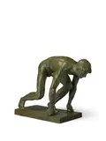 Charles Albert Lopez, The Sprinter, bronze with greenish-brown patina
