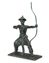 Malvina Hoffman, Mongolian Dancer, bronze with greenish-blue patina