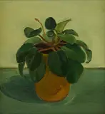 Albert York, Begonia Plant in Flower Pot, 1968, oil on canvas laid down on panel