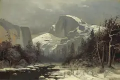 Winter in the Yosemite Valley by Julian Rix, circa 1888, oil (en grisaille) on paperboard, sold Apr 2017