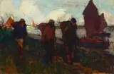 Armin Carl Hansen, Three Fishermen, oil on canvas