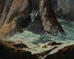 George Joseph Koch, Big Sur Cove, oil on canvas