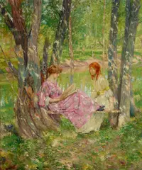 Francis Coates Jones, A Respite on the Riverbank, oil on canvas