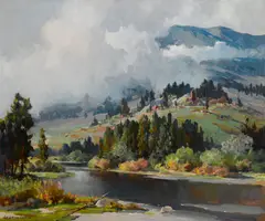 Jack Wilkinson Smith, Morning in the Cascades, oil on canvas