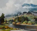 Jack Wilkinson Smith, Morning in the Cascades, oil on canvas