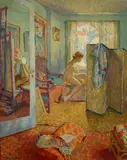 Mischa Askenazy, Interior (Artist and Model), oil on canvas