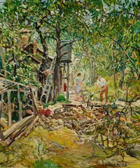 Spring by Charles Reiffel, oil on masonite, sold Apr 2017