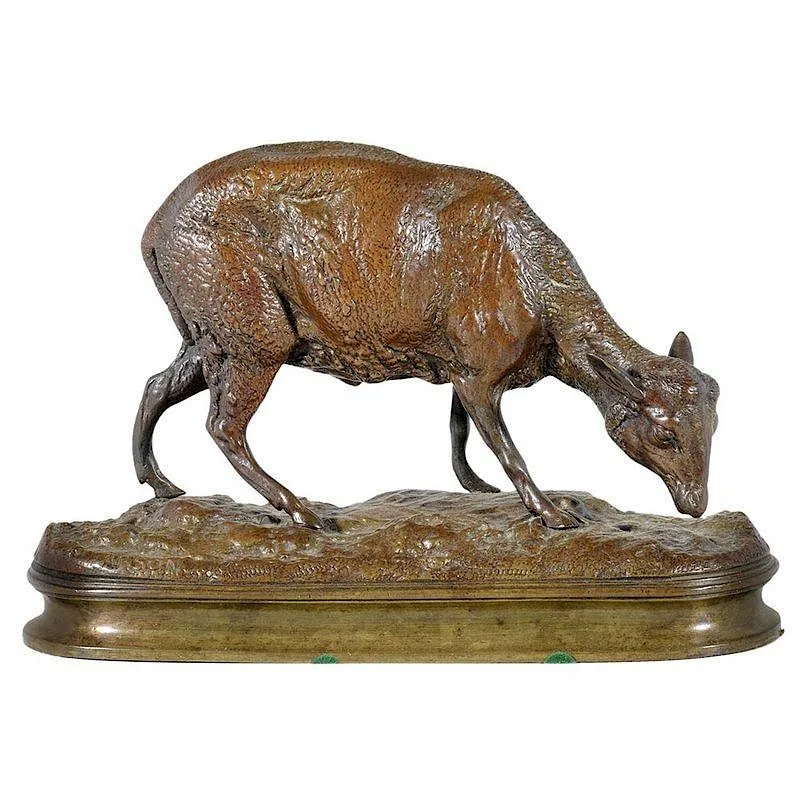 Sheep Grazing by Alphonse Alexandre Arson, patinated bronze, sold Jul 2017