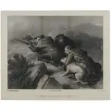 Sir Edwin Henry Landseer, Waiting For The Deer To Rise, lower left "Painted By Sir Edwin Landseer, R.A.