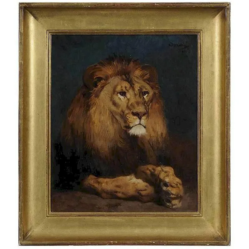 Gustave Surand, Le lion d'Abyssinie, oil on canvas