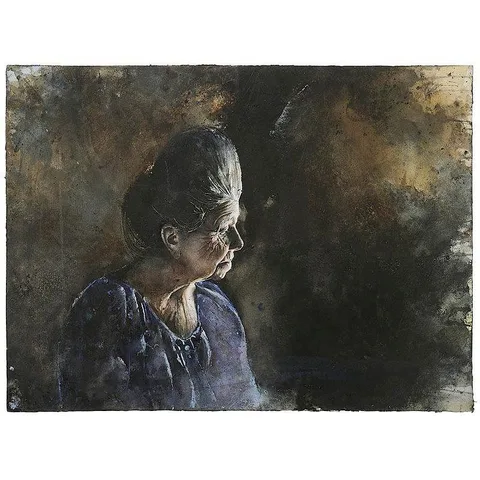 Stephen Scott Young, Faded Flowers, Lila, 1986, watercolor on paper