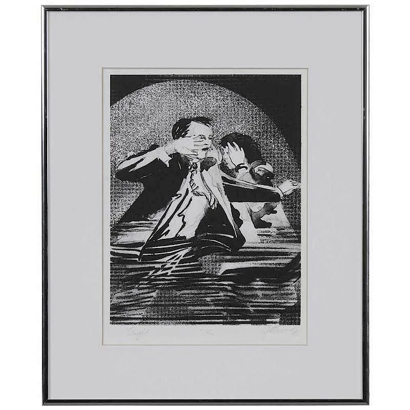 Caught by Maud Gatewood, 1988, lithograph, offered Jul 2017